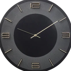 KARE Design Horloge Murale Leonardo Noir/Dore O49Cm Discount