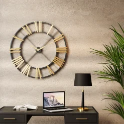 KARE Design Horloge Murale Nevio Laiton O95Cm Best