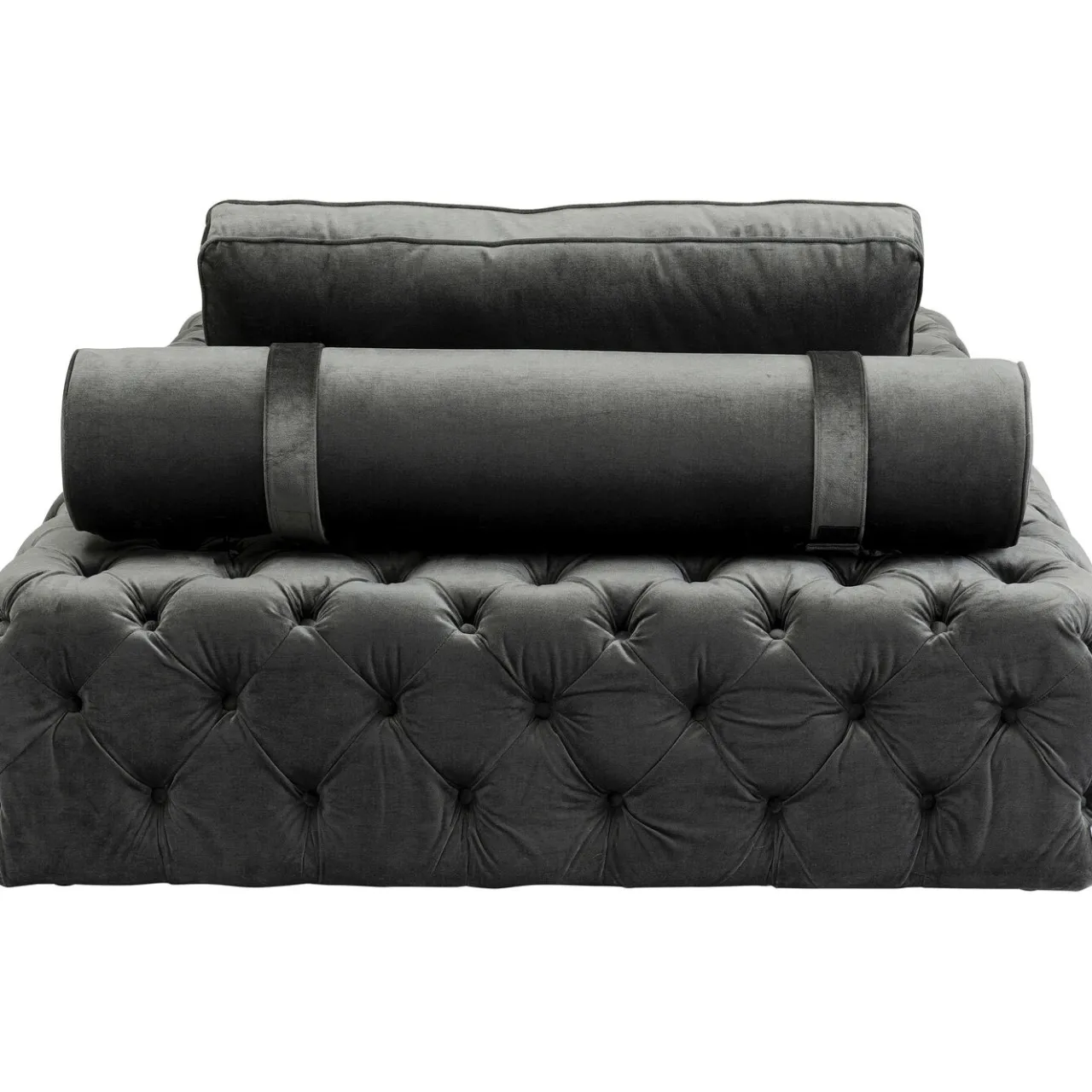 KARE Design Lit D Appoint Bottone Velours Gris