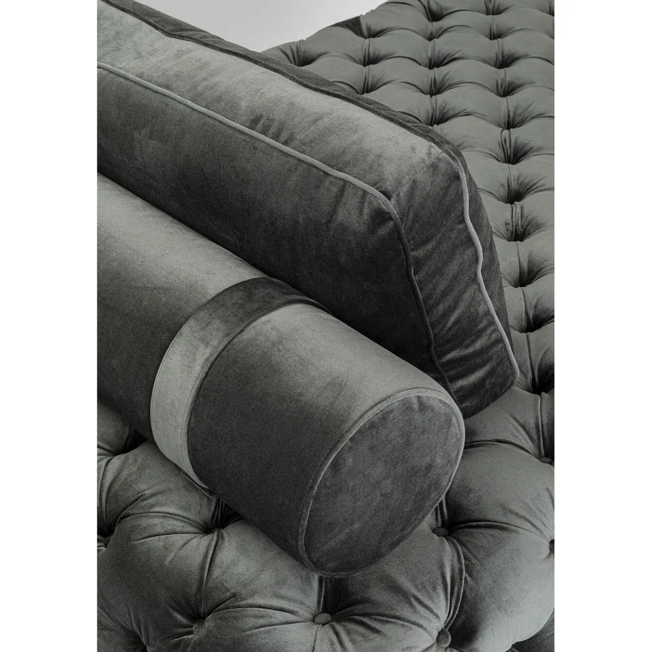 KARE Design Lit D Appoint Bottone Velours Gris