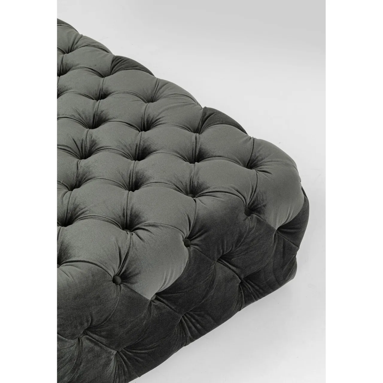 KARE Design Lit D Appoint Bottone Velours Gris