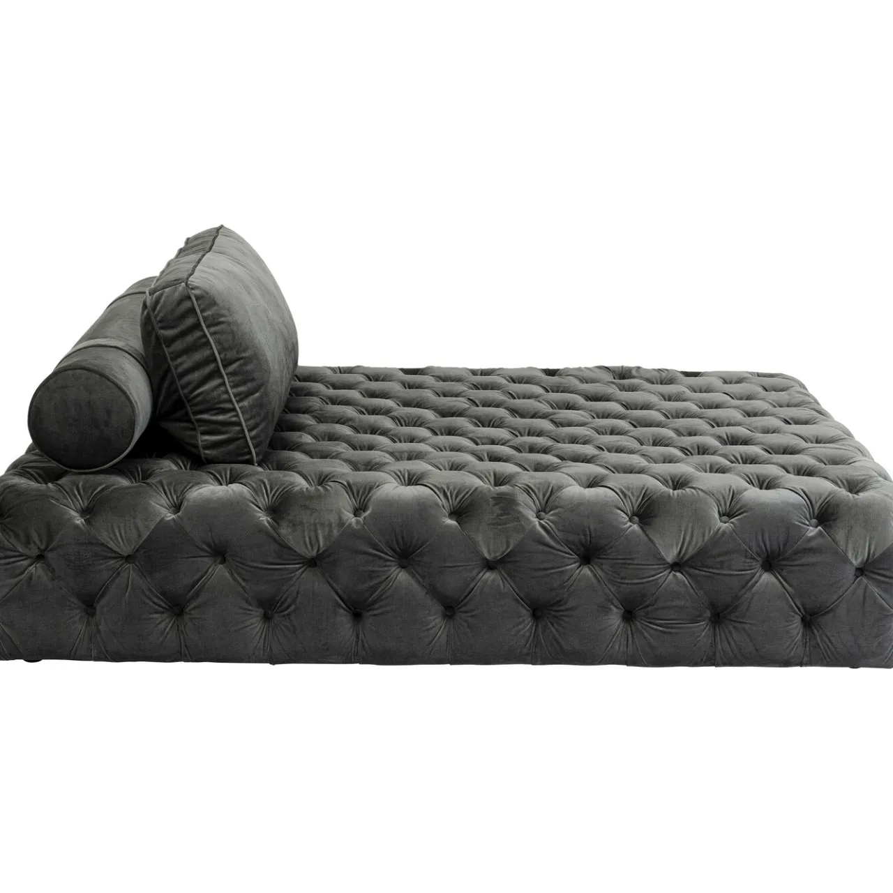 KARE Design Lit D Appoint Bottone Velours Gris