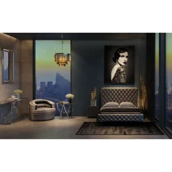 KARE Design Lit Desire Haut Gris Argente 160X200Cm Sale