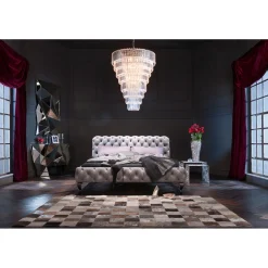 KARE Design Lit Desire Velours Gris 180X200 Cm New
