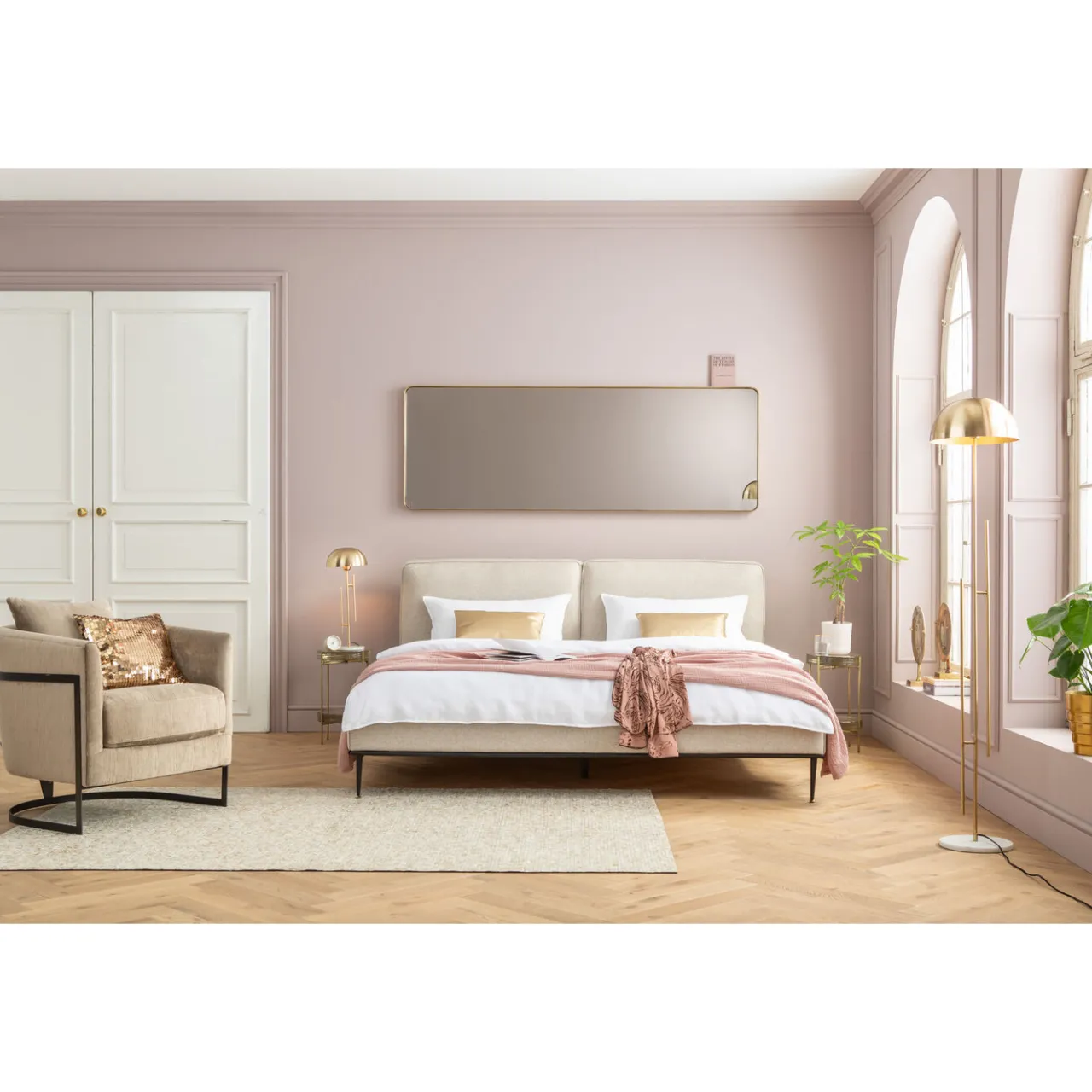 KARE Design Miroir Curve Rectangulaire Laiton 70X200Cm Sale