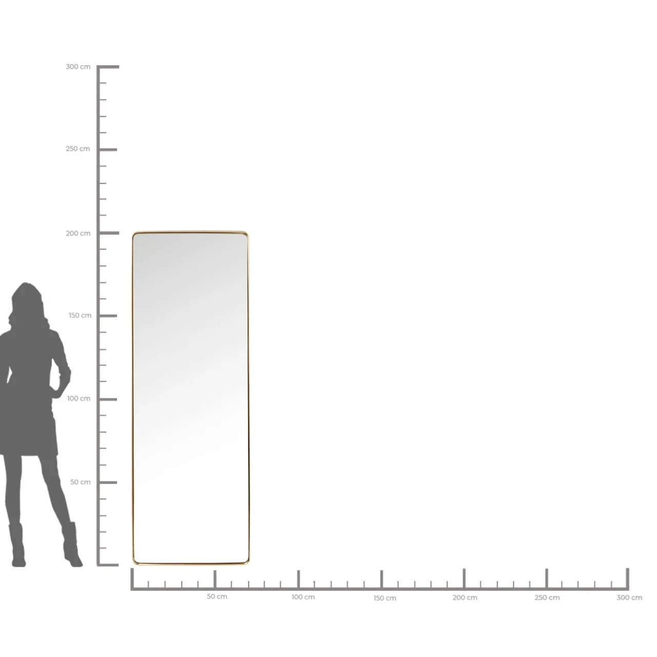 KARE Design Miroir Curve Rectangulaire Laiton 70X200Cm Sale