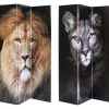 KARE Design Paravent King Lion Vs Cat Girl 120X180 New