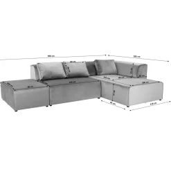 KARE Design Sofa Infinity Meridienne Droite Gris Best