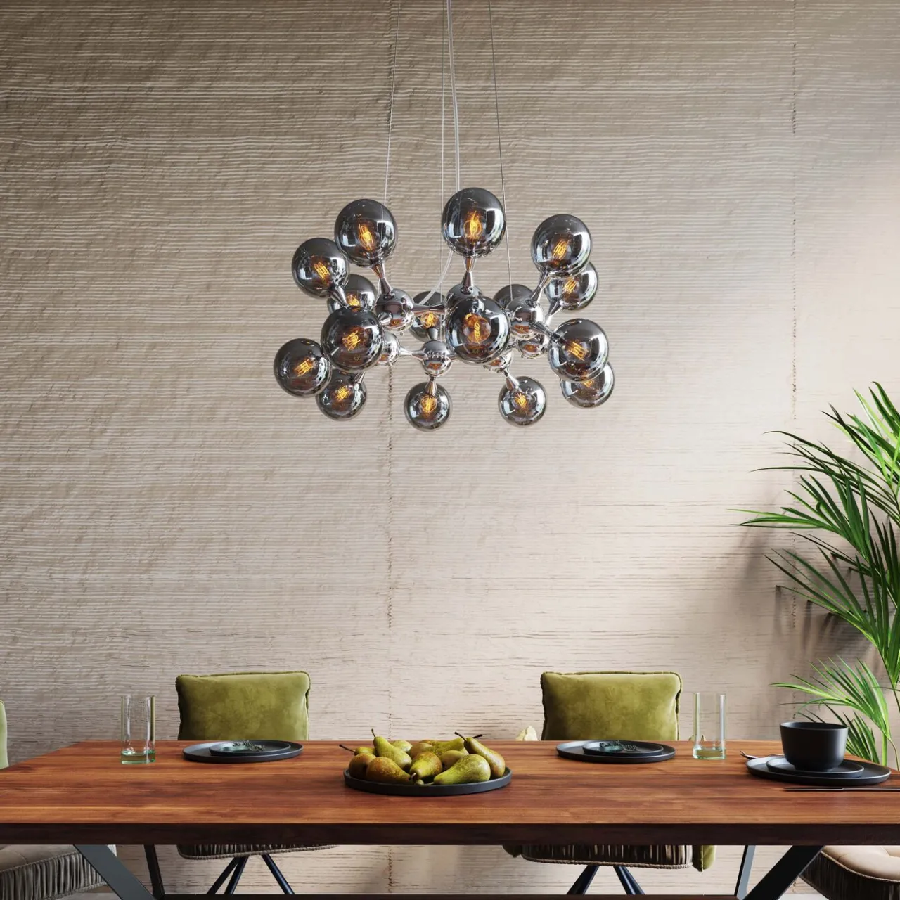 KARE Design Suspension Atomic Balls Argente O74Cm Sale