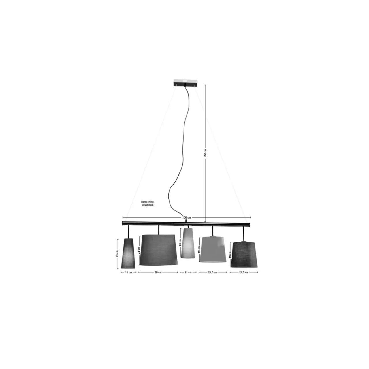 KARE Design Suspension Parecchi Noire 100Cm Discount