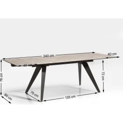 KARE Design Table A Rallonges Amsterdam Fonce 160/40+40)X90Cm Hot
