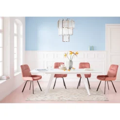 KARE Design Table A Rallonges Amsterdam Blanc 160(40X40)X90 Outlet
