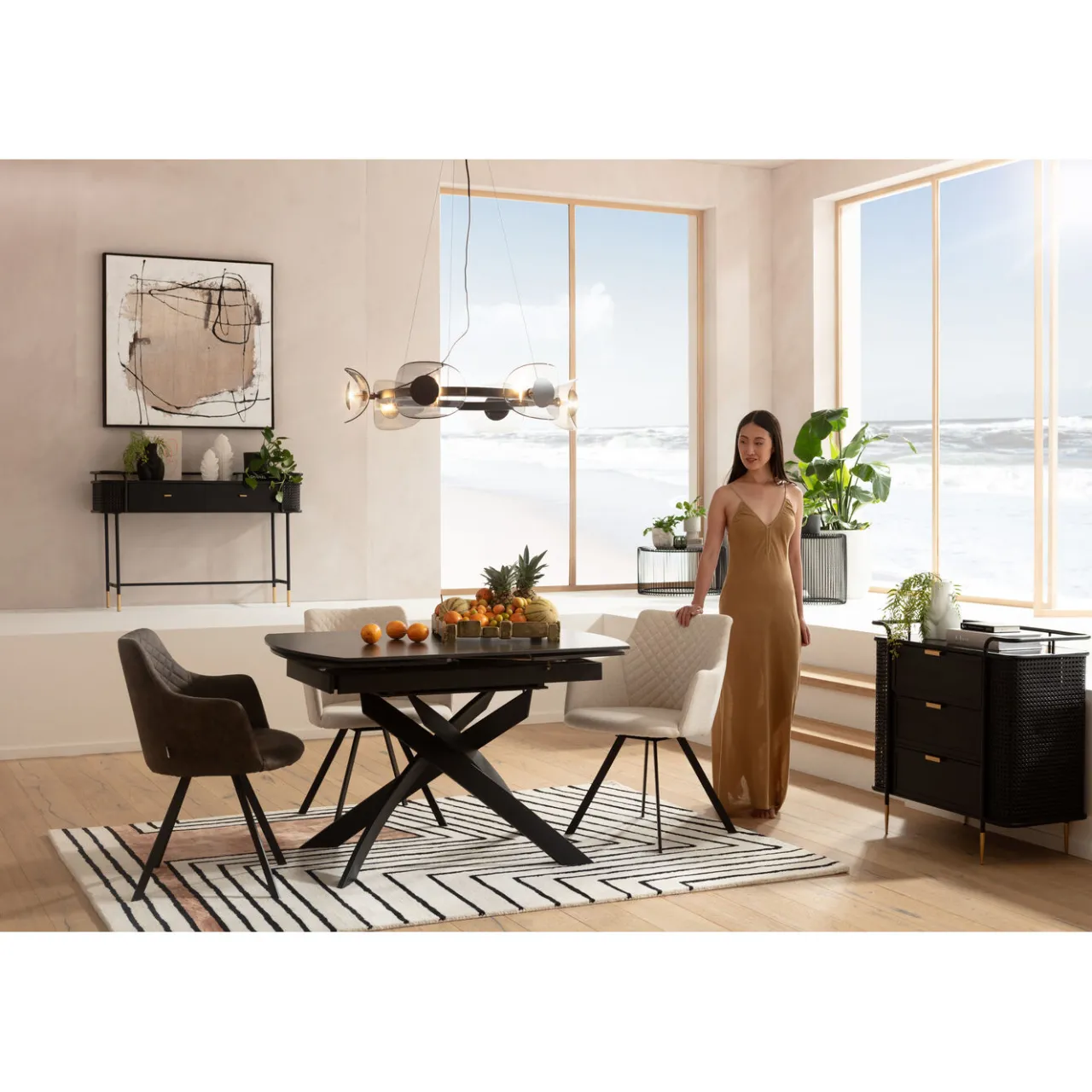 KARE Design Table A Rallonges Twist Noir 120(30+30)X90Cm Online