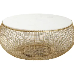 KARE Design Table Basse Cesta Marble Dore O100Cm New