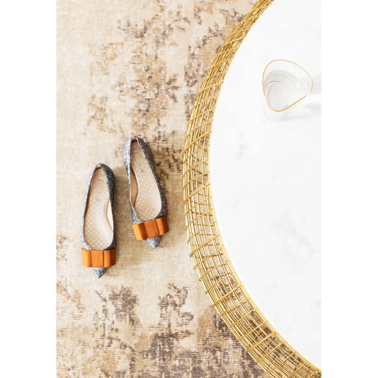 KARE Design Table Basse Cesta Marble Dore O100Cm New