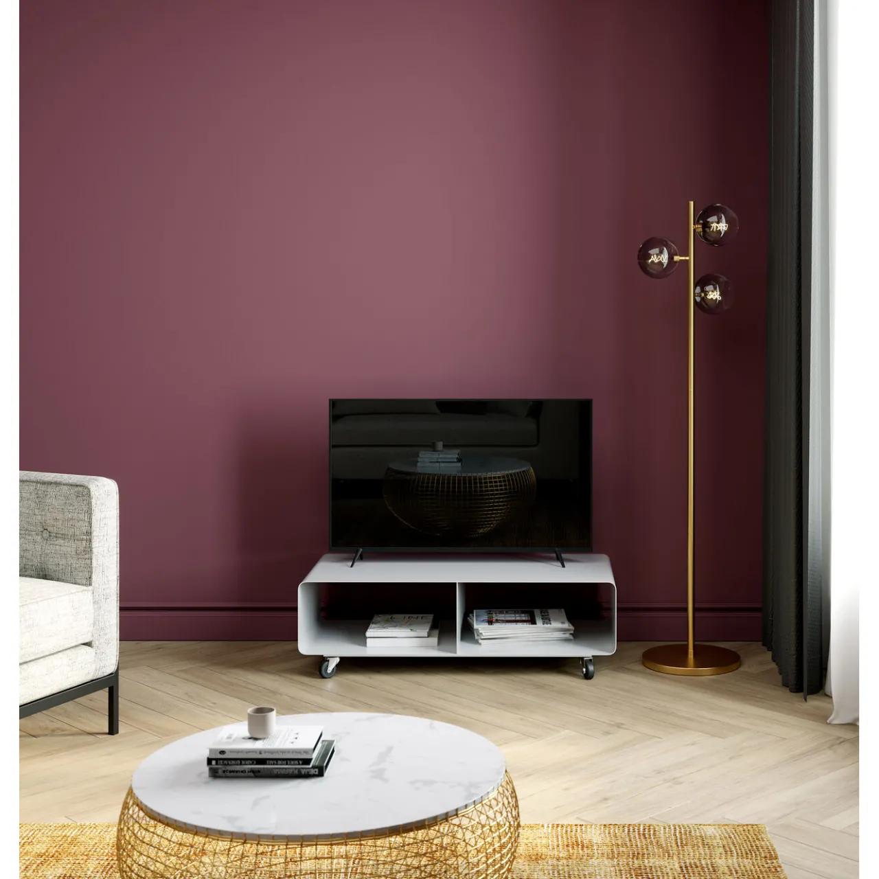KARE Design Table Basse Cesta Marble Dore O100Cm New