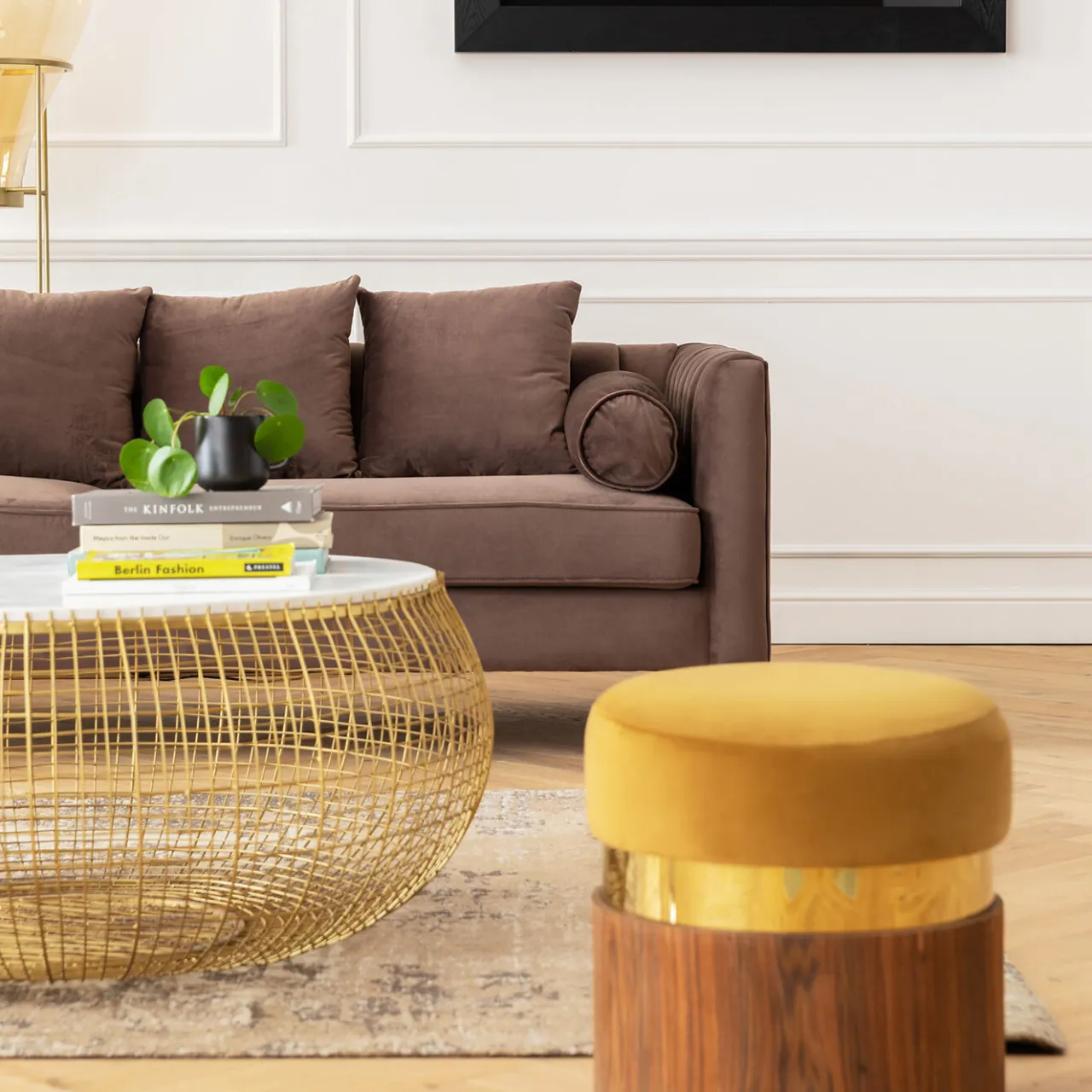 KARE Design Table Basse Cesta Marble Dore O100Cm New