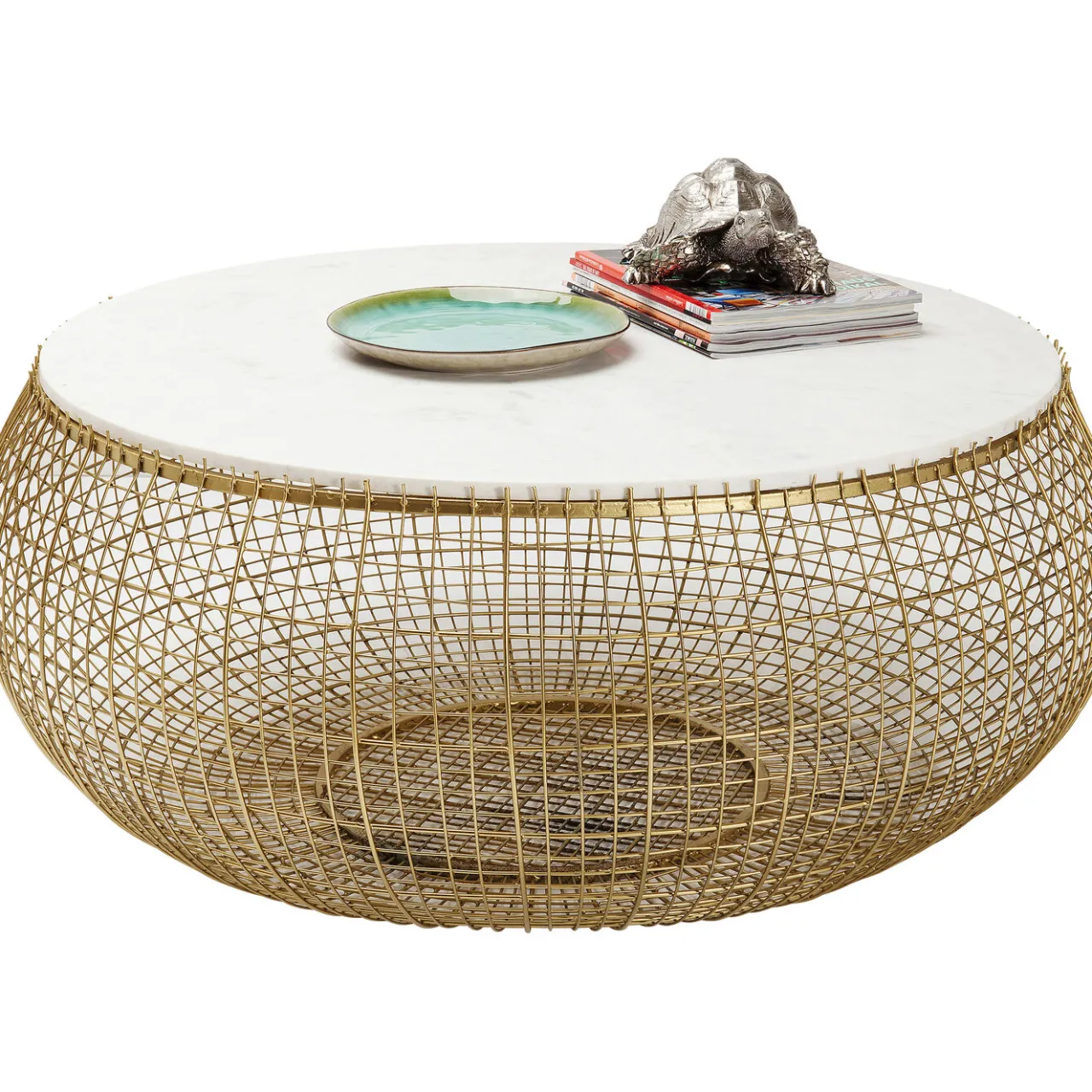 KARE Design Table Basse Cesta Marble Dore O100Cm New