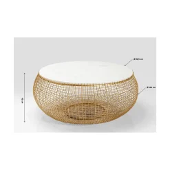 KARE Design Table Basse Cesta Marble Dore O100Cm New