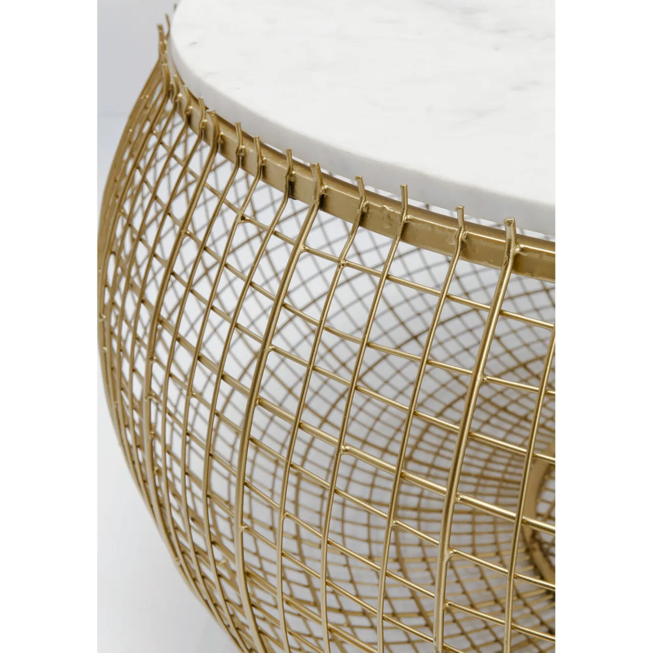 KARE Design Table Basse Cesta Marble Dore O100Cm New