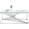 KARE Design Table Basse Laser Argente-Verre Clair 120X60Cm New