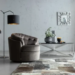 KARE Design Table Basse Laser Argente-Verre Clair 120X60Cm New