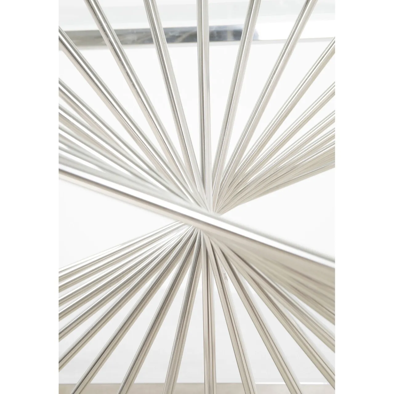 KARE Design Table Basse Laser Argente-Verre Clair 120X60Cm New