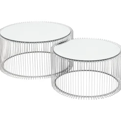 KARE Design Table Basse Wire Argente (2/Set) Best