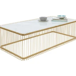 KARE Design Table Basse Wire Verre Marbre Blanc 145X70Cm Discount