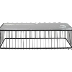 KARE Design Table Basse Wire Verre Marbre Noir 145X70Cm Clearance
