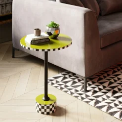 KARE Design Table D Appoint Domero Checkers Vert Olive O25Cm Sale