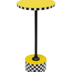 KARE Design Table D Appoint Domero Checkers Jaune O25Cm New