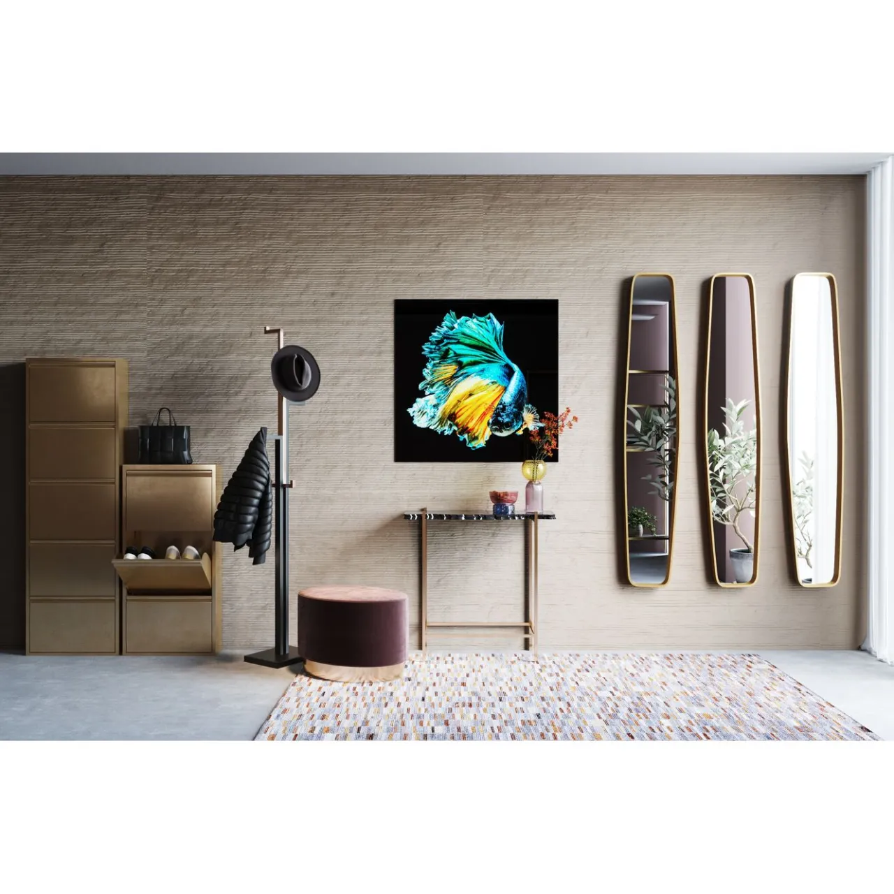 KARE Design Tableau En Verre Aqua Queen Fish 100X100Cm Hot
