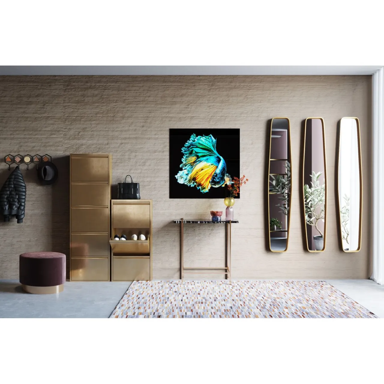 KARE Design Tableau En Verre Aqua Queen Fish 100X100Cm Hot