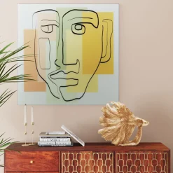 KARE Design Tableau En Verre Art Face Pastell 100X100Cm Hot