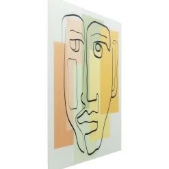 KARE Design Tableau En Verre Art Face Pastell 100X100Cm Hot