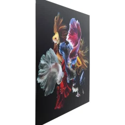 KARE Design Tableau En Verre Colorful Swarm Fish 120X120Cm Online