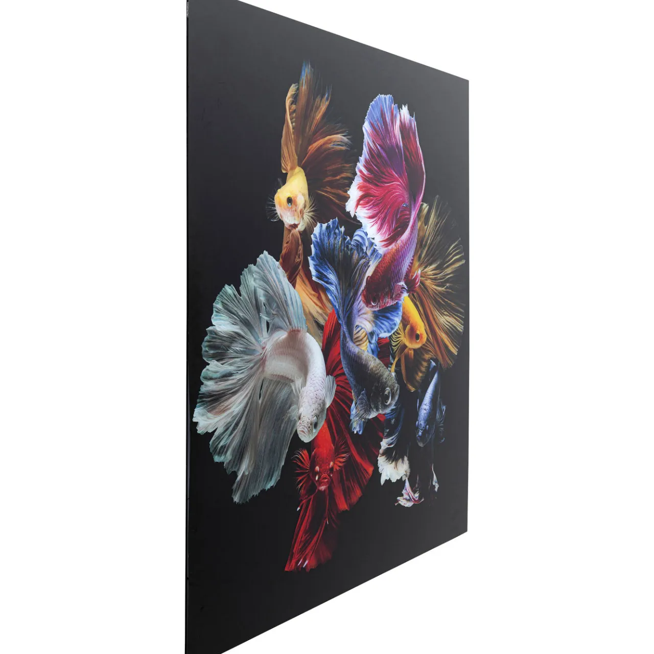 KARE Design Tableau En Verre Colorful Swarm Fish 120X120Cm Online