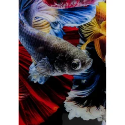 KARE Design Tableau En Verre Colorful Swarm Fish 120X120Cm Online