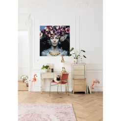 KARE Design Tableau En Verre Flower Art Lady 120X120Cm Online