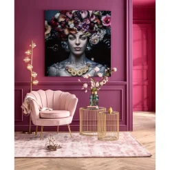 KARE Design Tableau En Verre Flower Art Lady 120X120Cm Online