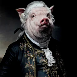 KARE Design Tableau En Verre Gentleman Pig 120X120 Hot