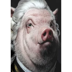 KARE Design Tableau En Verre Gentleman Pig 120X120 Hot