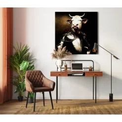 KARE Design Tableau En Verre Knight Cow 120X120 Outlet