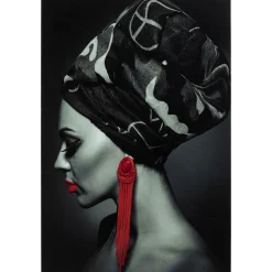 KARE Design Tableau En Verre Lady Red Earring 80X120Cm Outlet