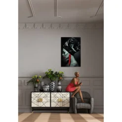 KARE Design Tableau En Verre Lady Red Earring 80X120Cm Outlet
