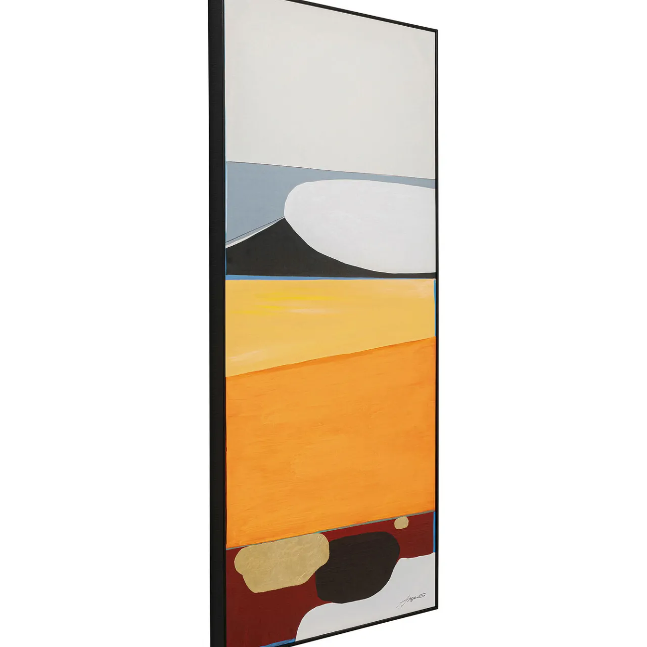 KARE Design Tableau Encadre Abstract Shapes Orange 73X143Cm Sale