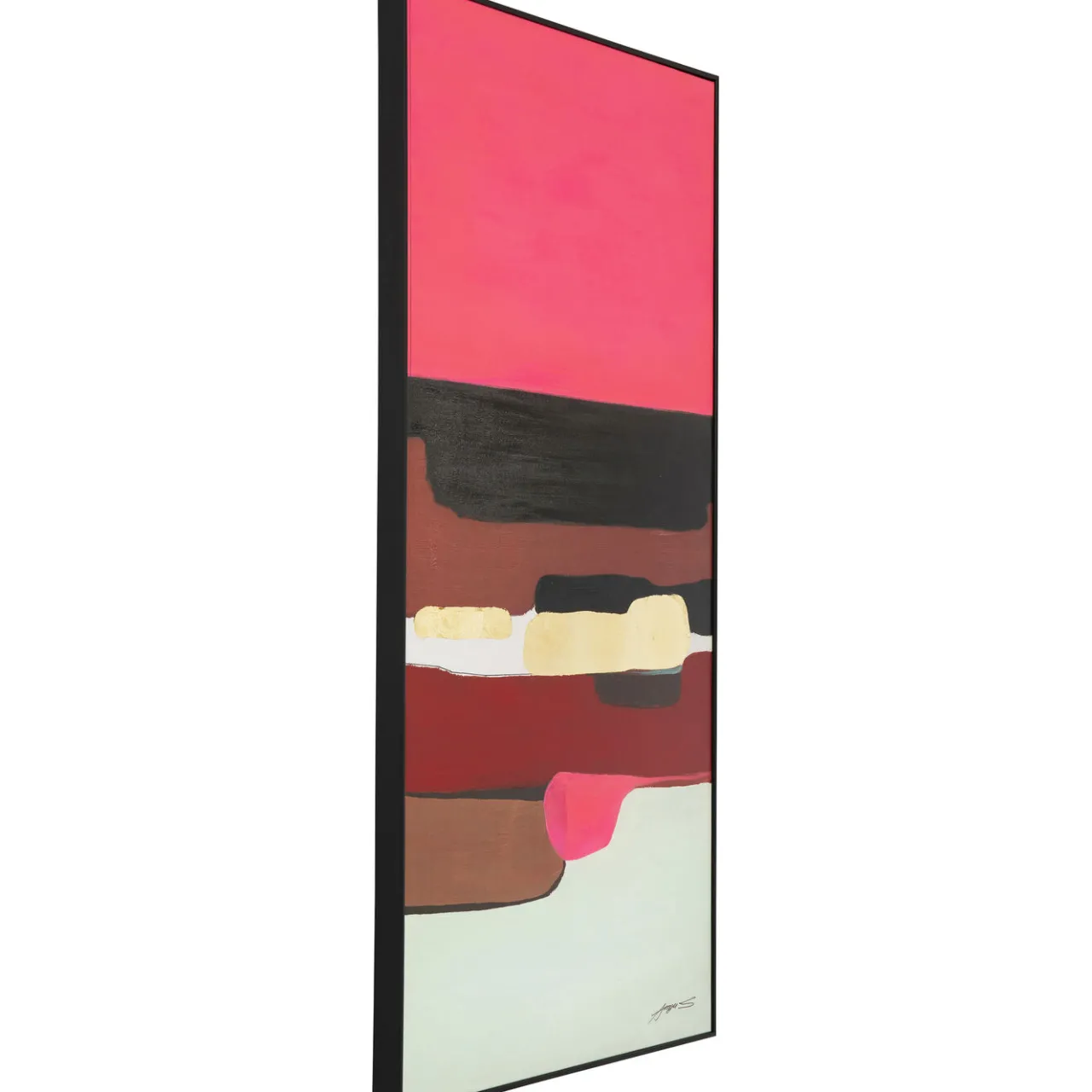 KARE Design Tableau Encadre Abstract Shapes Fuchsia 73X143Cm Best