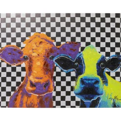 KARE Design Tableau Sur Toile Colorful Cows 120X90Cm Best