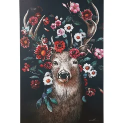 KARE Design Tableau Sur Toile Deer In Flower 90X140Cm Outlet